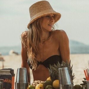 Lenny Tan Straw Bucket Hat